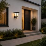 Farol Solar para Pared con Sensor de Movimiento Negro para Exterior