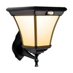 Farol Solar para Pared con Sensor de Movimiento Negro para Exterior