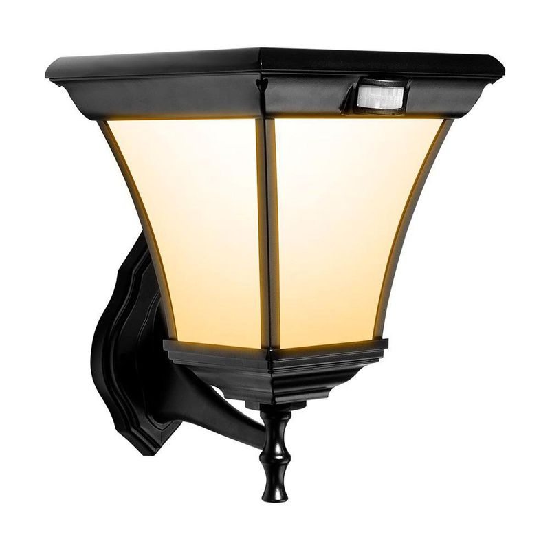 Farol Solar para Pared con Sensor de Movimiento Negro para Exterior