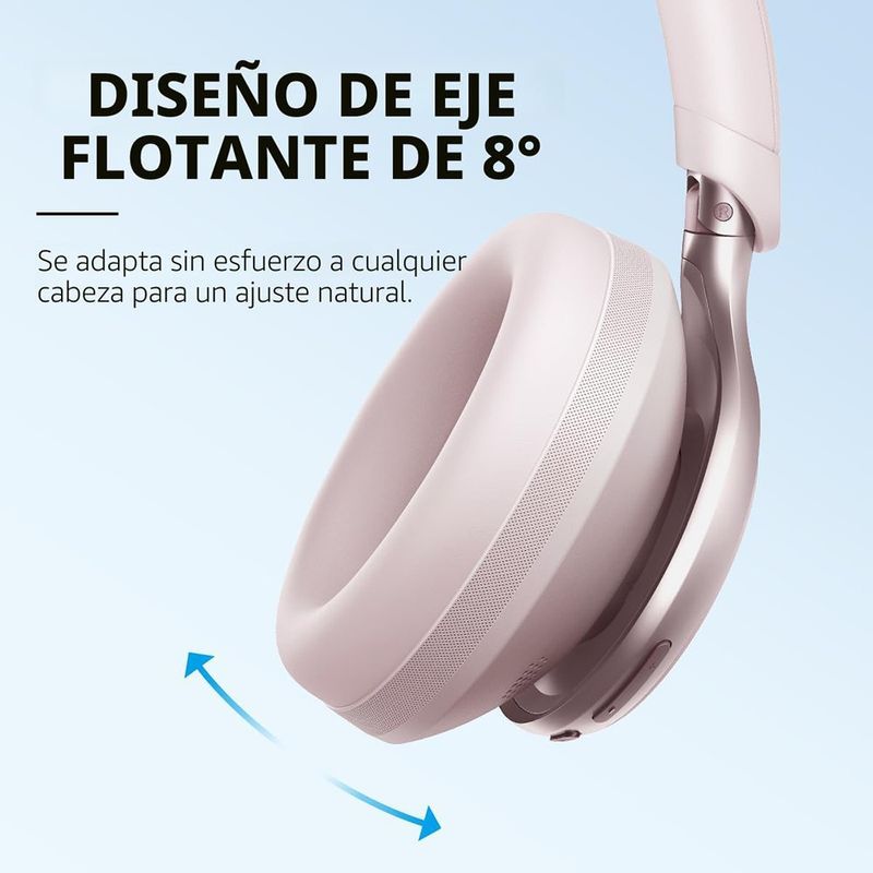 Audífonos Inalámbricos Over-Ear con Cancelación de Ruido y Bluetooth en Color Rosado