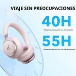 Audífonos Inalámbricos Over-Ear con Cancelación de Ruido y Bluetooth en Color Rosado