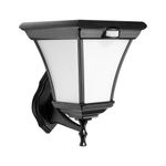 Farol Solar para Pared con Sensor de Movimiento Negro para Exterior