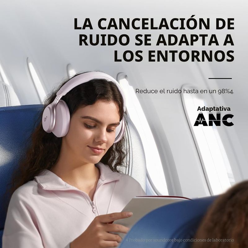 Audífonos Inalámbricos Over-Ear con Cancelación de Ruido y Bluetooth en Color Rosado