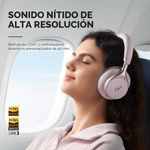 Audífonos Inalámbricos Over-Ear con Cancelación de Ruido y Bluetooth en Color Rosado