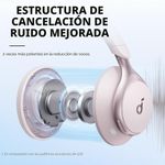 Audífonos Inalámbricos Over-Ear con Cancelación de Ruido y Bluetooth en Color Rosado