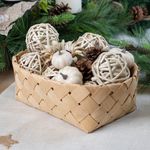 Set de Calabazas y Girasol Decorativas de Foam Color Crema 12 x 12 x 6 cm