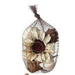 Set de Calabazas y Girasol Decorativas de Foam Color Crema 12 x 12 x 6 cm