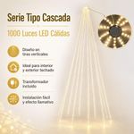 Serie Tipo Cascada con Transformador de 1000 Luces