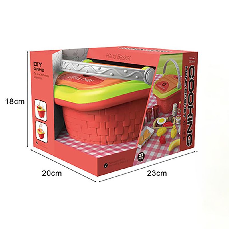 Cesta de Mano de Cocina con Alimentos y Accesorios de 27 Piezas