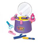 Set de Juego de Salón de Belleza en Cubeta con Espejo y Accesorios
