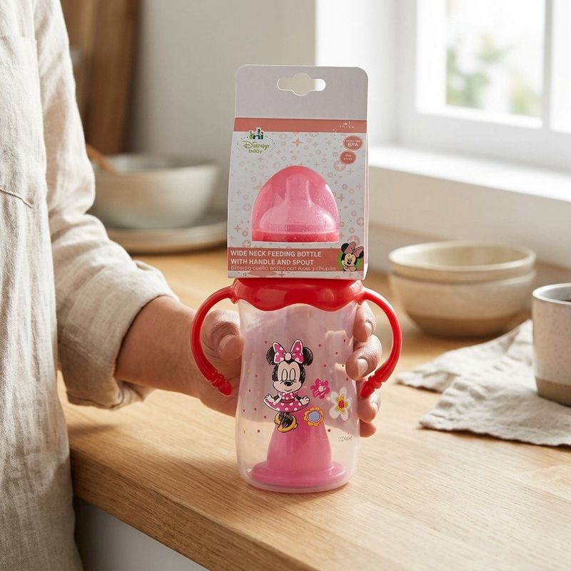 Pacha con Asas y Pepe Diseño de Minnie Mouse de 9 Oz Color Rosado Brillante