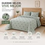 Set de Edredón 3 Piezas Tamaño Matrimonial Diseño Corazones Brilla en la Oscuridad