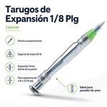 Tarugos de Expansión de 1/8 Plg para Pared 2 Piezas