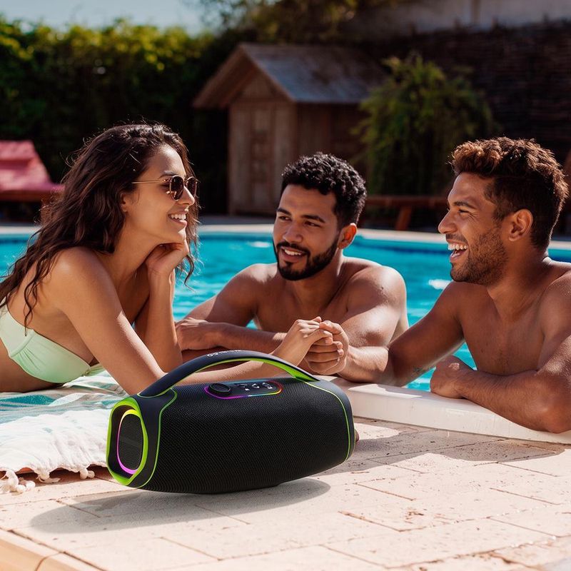 Bocina Portátil RGB Bluetooth Waverider Pro 60 W en Color Negro