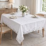 Mantel Rectangular Bordado 150 x 220 cm Color Blanco