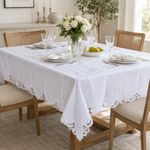 Mantel Rectangular Bordado 150 x 220 cm Color Blanco