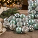Set de 20 Esferas Navideñas de Poliestireno de 8 Cm Color Verde Menta