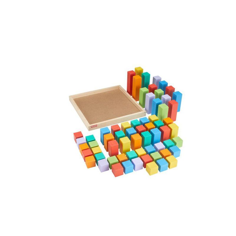 Pirámide de Bloques Fisher-Price de Madera con 65 Piezas 18+ Meses