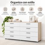 Gavetero Turin con 8 Gavetas Color Blanco y Beige