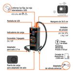 Inflador Compresor de Aire Inalámbrico Portátil 150 PSI con Pantalla Digital, Batería Recargable y Linterna