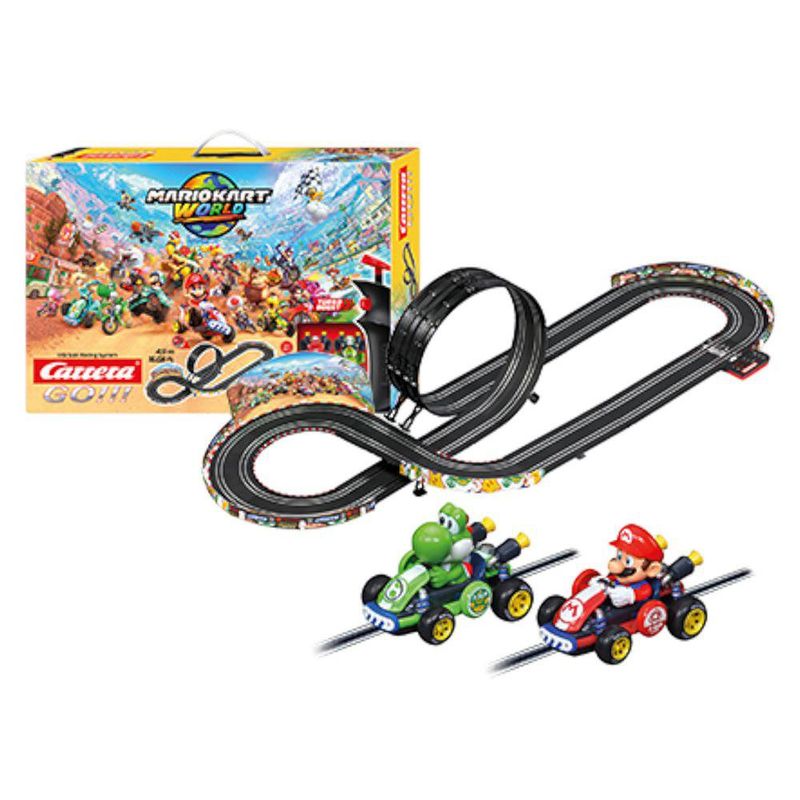 Pista de Carreras Carrera GO!!! Mario Kart World con Mario y Yoshi Escala 1:43