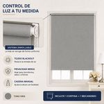 Cortina Enrollable Blackout de 150 x 240 Cm Color Gris