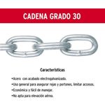 Cadena Galvanizada de 1/8 Plg, Metro