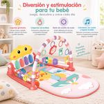 Gimnasio Interactivo Bebé Diseño Patito con Arco Desmontable, Piano y Juguetes Colgantes Multicolor