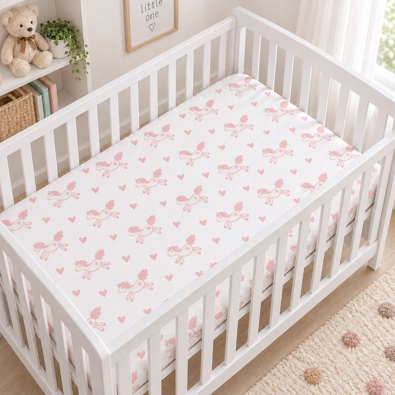 Set de 2 Sábanas Ajustables para Cuna Rosadas 40 x 80 cm