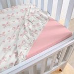 Set de 2 Sábanas Ajustables para Cuna Rosadas 40 x 80 cm