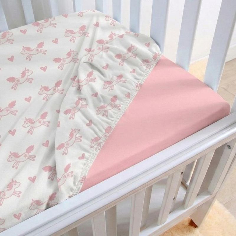 Set de 2 Sábanas Ajustables para Cuna Rosadas 40 x 80 cm
