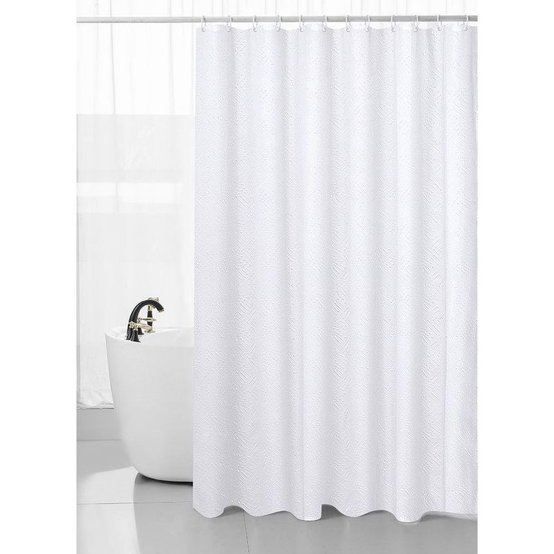 Cortina de Baño con Ganchos Blanca 180X180 Cm - Viva