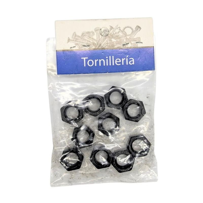Tuerca Hexagonal Grado 5 NC 3/8-16 Set de 10 Unidades en Color Negro