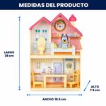 Set de Juego Bluey Mini Casa de 3 Estancias con Figura y 5 Accesorios para Juego de Rol