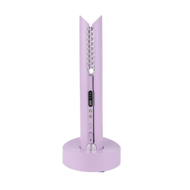 Plancha de Cabello Inalámbrica Recargable con Pantalla Digital Color Lila
