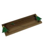 Bandeja Navideña de Madera con Pinchos Decorativos de Árbolitos 44 x 13 x 2.5 cm