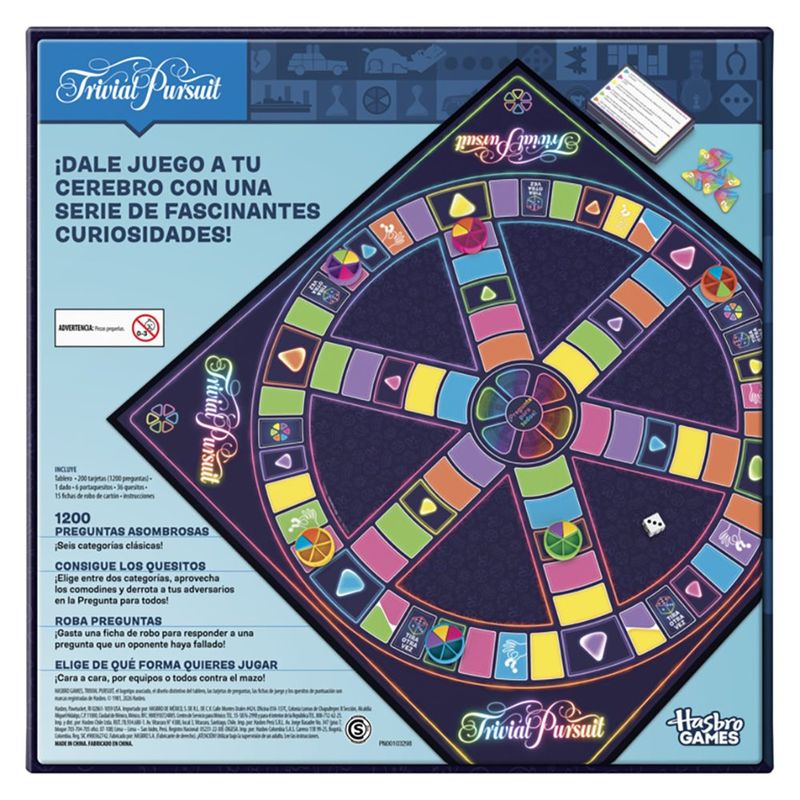 Juego de Mesa de Cultura General Trivial Pursuit 2026 con 1,200 Preguntas