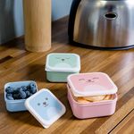 Recipientes para Almacenar Alimentos con Tapa de 240, 390 y 550 mL Gummy Rosa, 3 Unidades