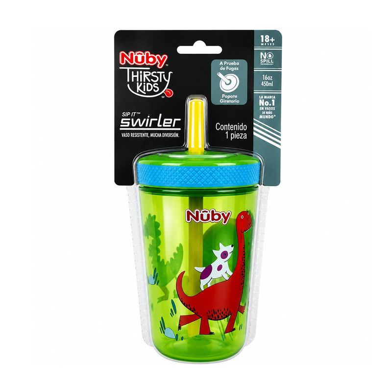 Vaso Infantil Thirsty Kids Sip It Swivler No-Spill Diseño Dino 450 mL