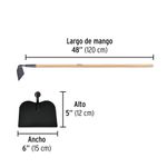 Azadón Jardinero con Mango de Madera de 48 Plg para Deshierbe Doméstico
