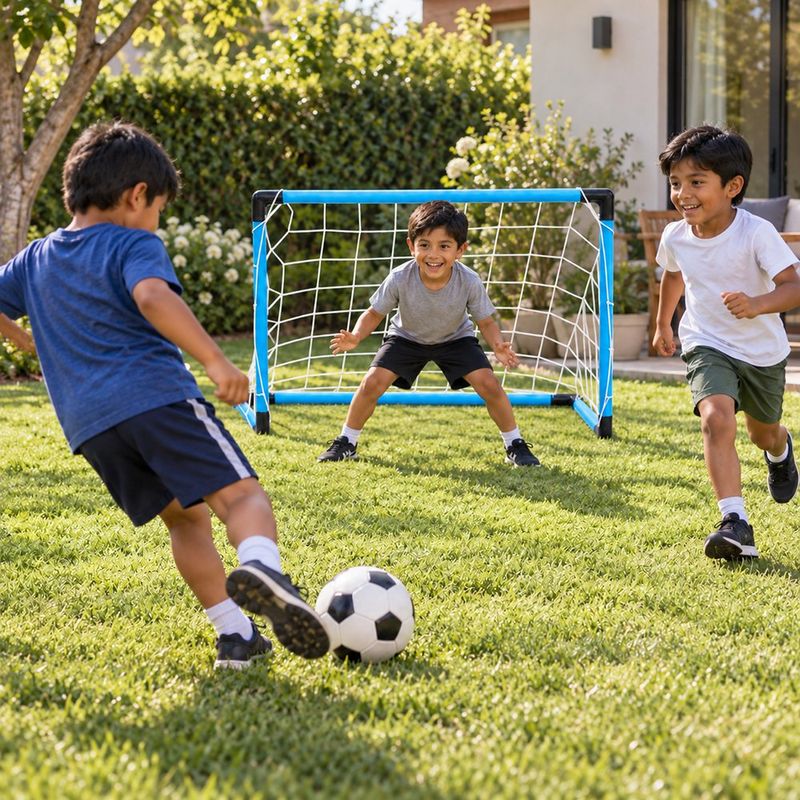 Juego de Portería de Fútbol con Balón e Inflador de 18 Piezas