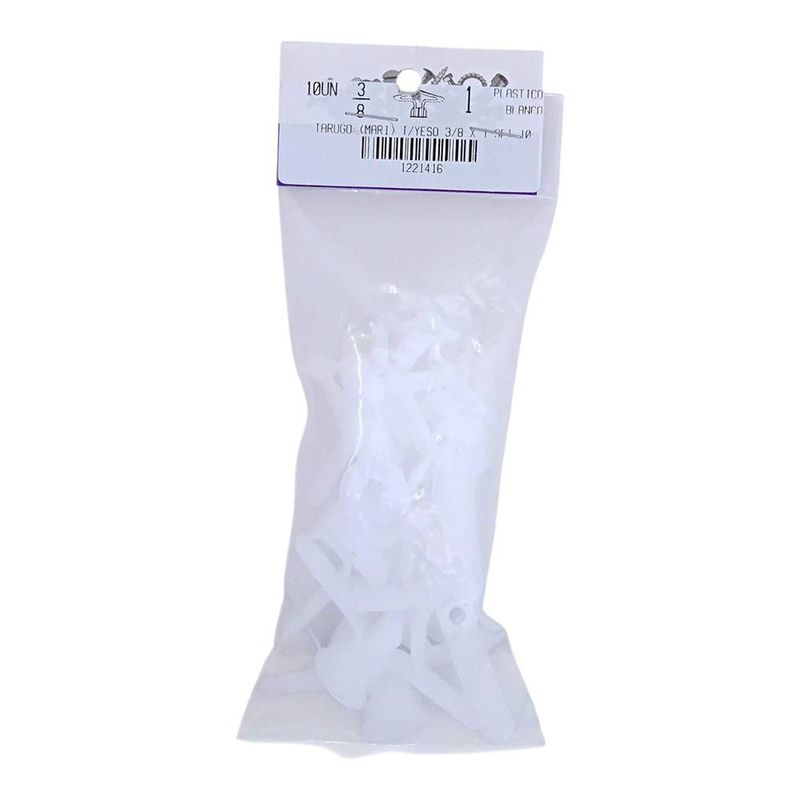 Tarugo Mariposa para Tabla Yeso de 3/8 x 1 Plg 10 Unidades