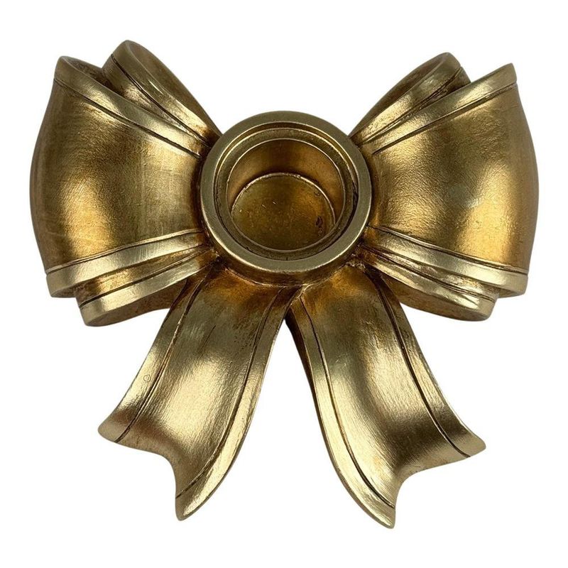 Portavela Lazo de Poliresina Dorado 10.5 x 10 x 3.5 cm