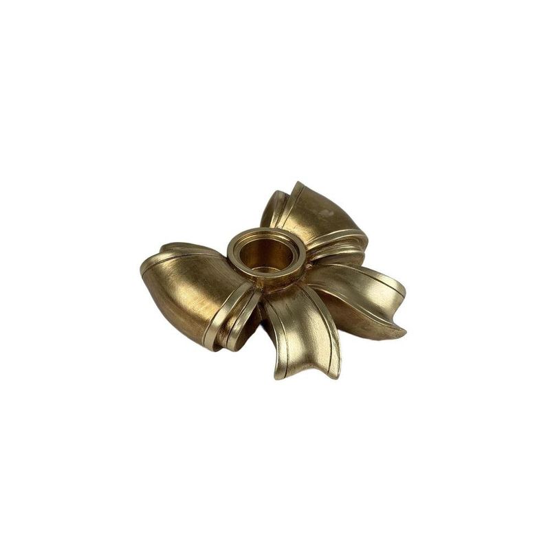 Portavela Lazo de Poliresina Dorado 10.5 x 10 x 3.5 cm