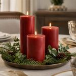 Vela Cilíndrica J3 Decorativa Color Anaranjado Otoño