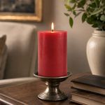 Vela Cilíndrica J3 Decorativa Color Anaranjado Otoño