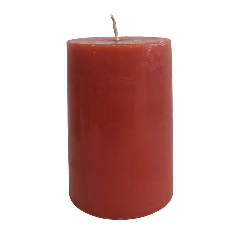 Vela Cilíndrica J3 Decorativa Color Anaranjado Otoño