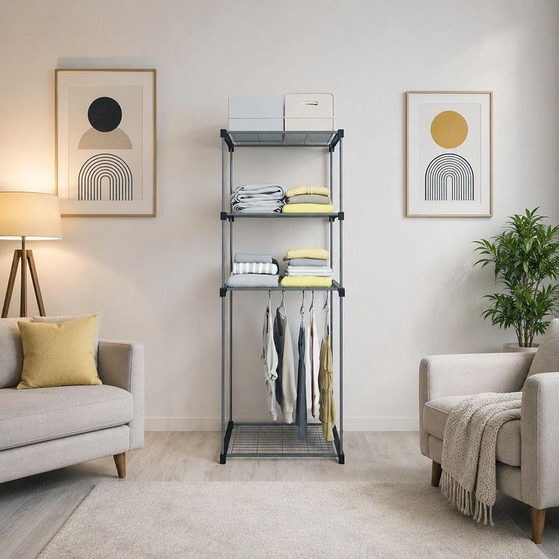Closet Metálico con 4 Divisiones 45 x 65 x 175 cm Color Surtido