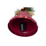 Campana Navideña Decorativa con Pino Roja de Hierro 15 x 15 x 18 cm