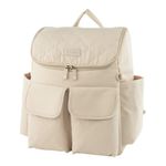 Pañalera Tipo Mochila con Múltiples Compartimentos Color Beige